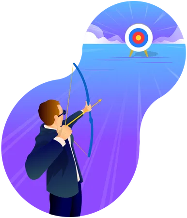 Person Businessman Illustration Arrow Aim Concept Goal Success Marketing Target Illustration