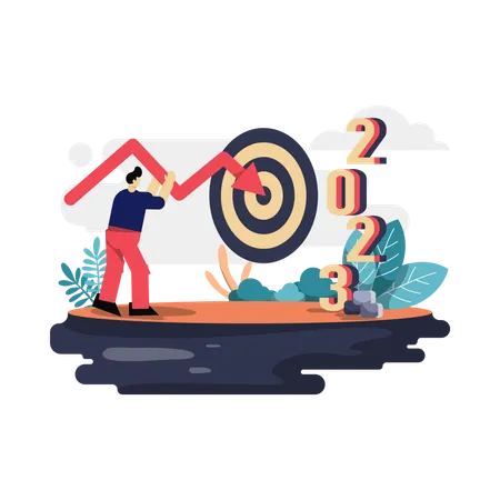 Business goal for new year Illustration