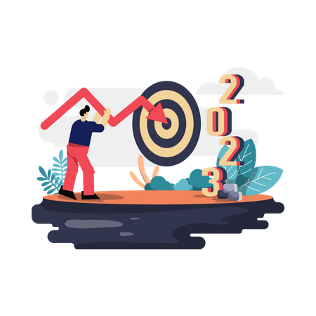 Business goal for new year  Illustration