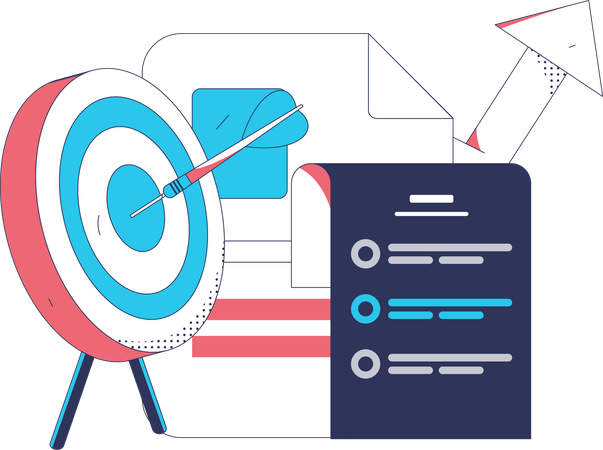Business goal with marketing analysis  Illustration