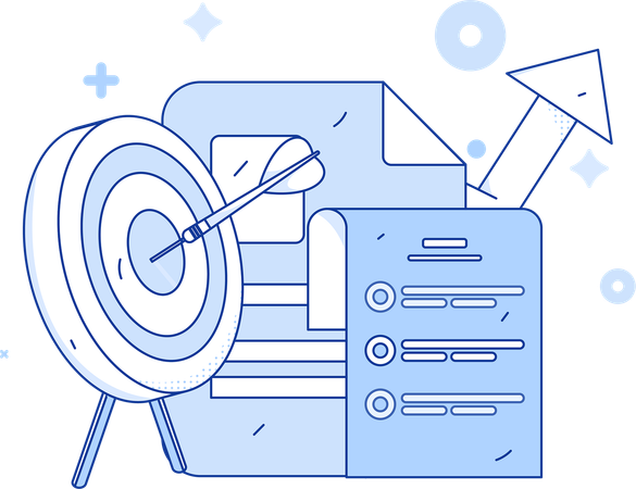 Business goal with marketing analysis  Illustration