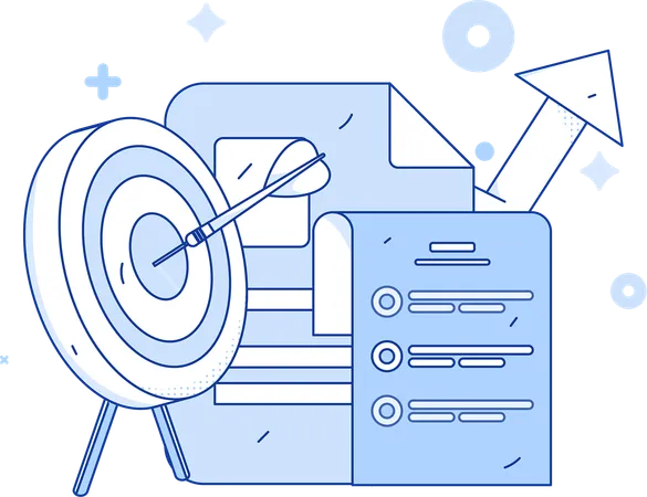 Business goal with marketing analysis  Illustration