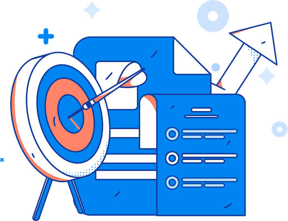 Business goal with marketing analysis  Illustration