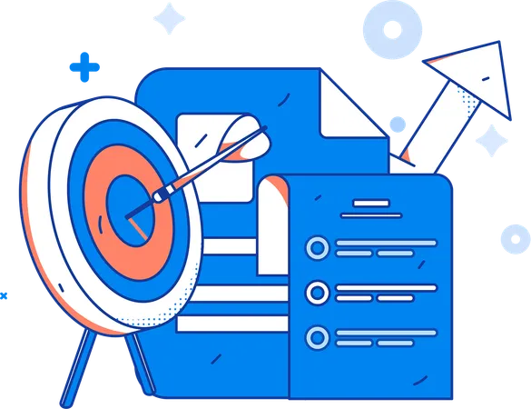 Business goal with marketing analysis  Illustration