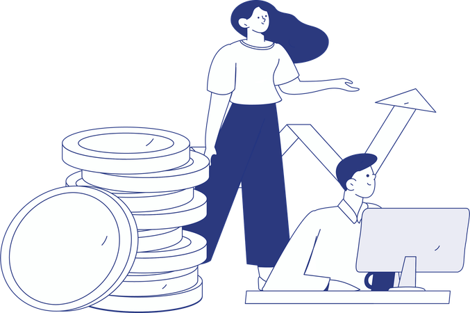 Business goals set up by company  Illustration