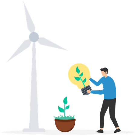 Business going green  Illustration