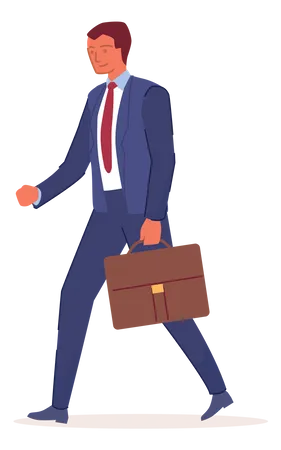 Business going to office with holding suitcase Illustration