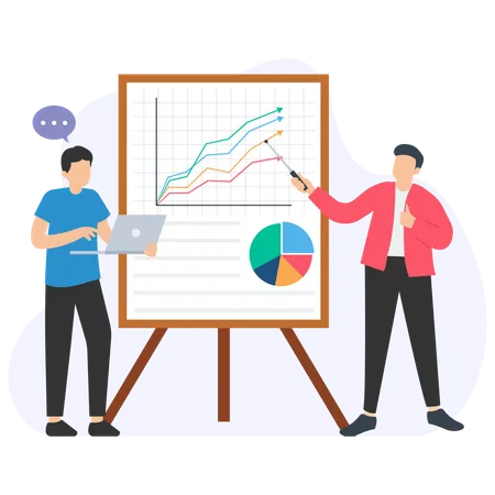 Business graph growth  Illustration