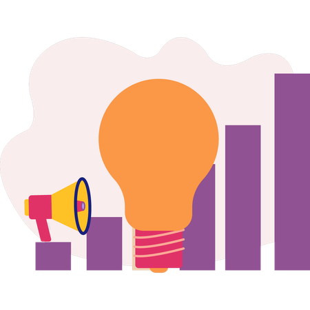 Business graph idea generation  bulb  Illustration