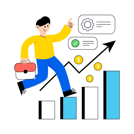 Business Graph Increase  Illustration