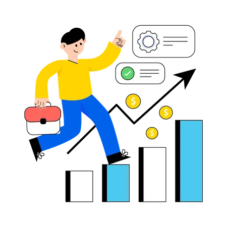 Business Graph Increase  Illustration