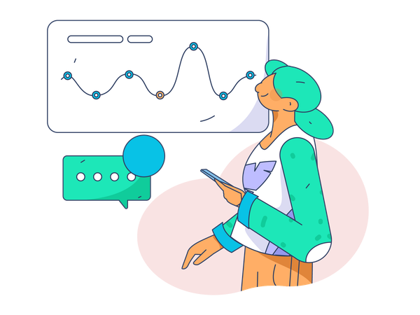 Business graph presents market unstability  Illustration