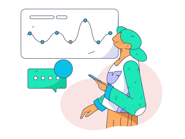 Business graph presents market unstability  Illustration