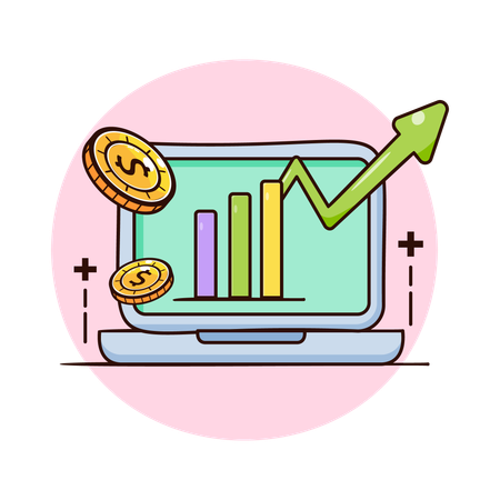 Business graphical data  Illustration