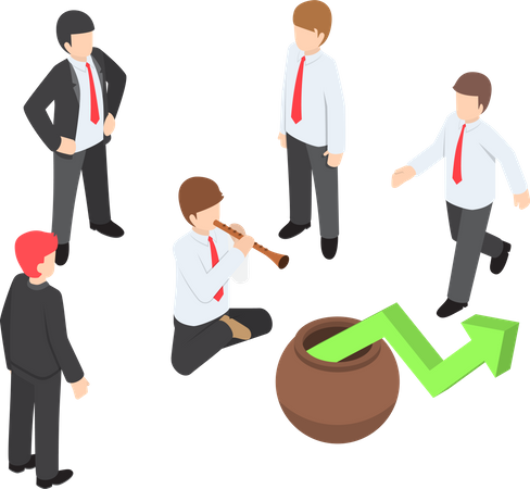 Business group controlling market  Illustration