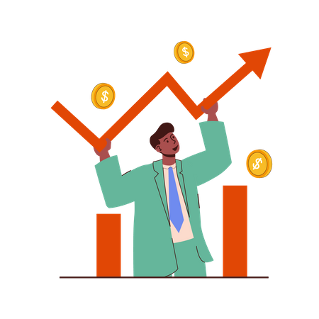 Business growing chart  Illustration