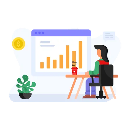 A Trendy Flat Character Illustration Of Business Growth Illustration