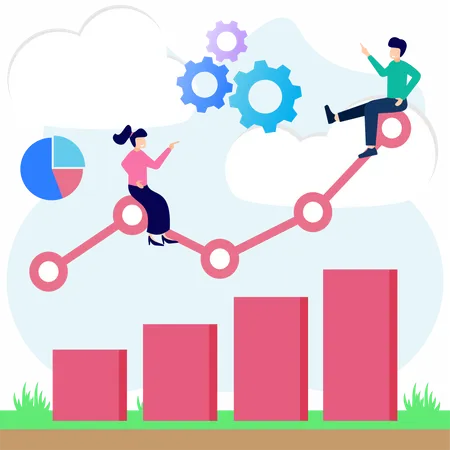 Illustration Vector Graphic Cartoon Character Of Business Growth Illustration