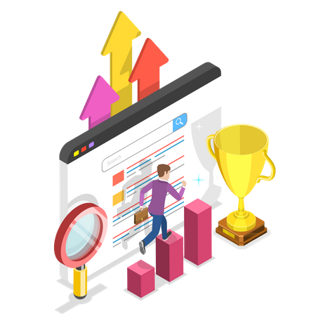 Business growth analysis graph  Illustration