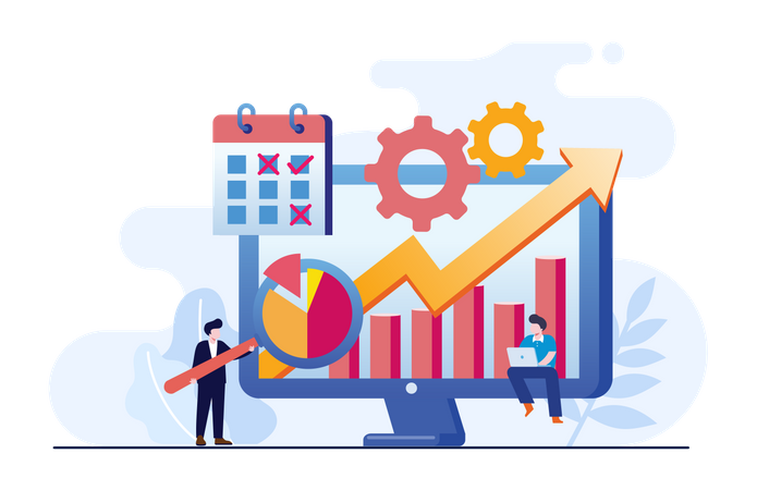 Business growth analysis  Illustration