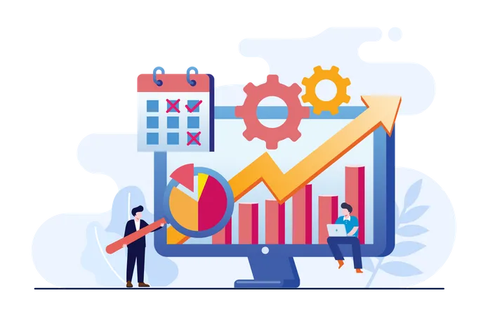 Business growth analysis  Illustration