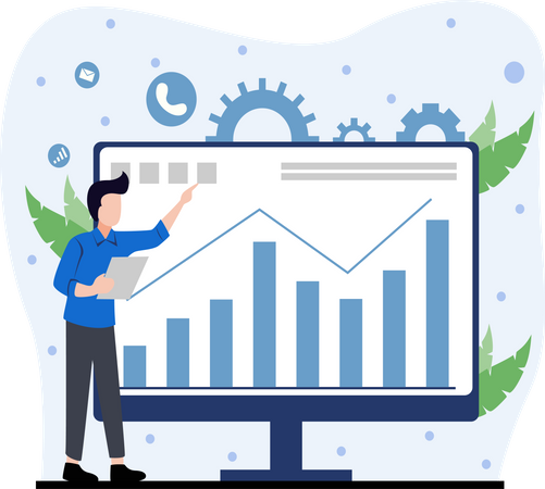 Business growth analysis  Illustration