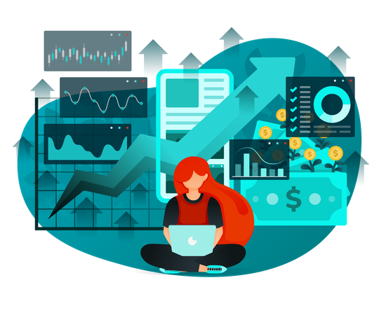 Business growth analysis  Illustration