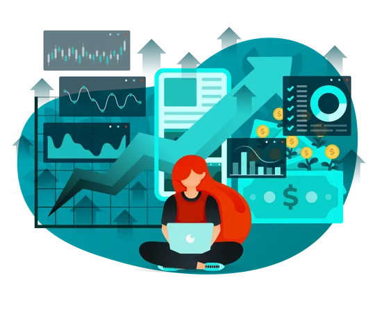 Business growth analysis  Illustration