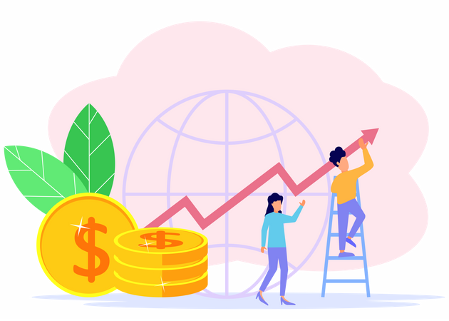 Business growth analysis  Illustration