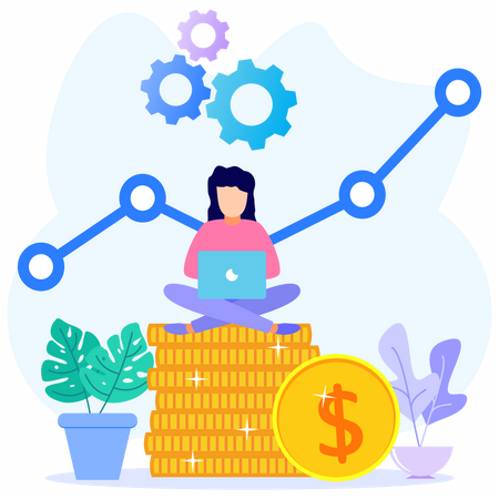 Business growth analysis  Illustration