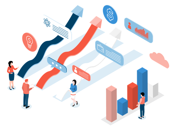 Business growth analysis  Illustration