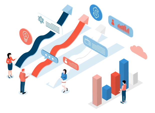 Business growth analysis  Illustration