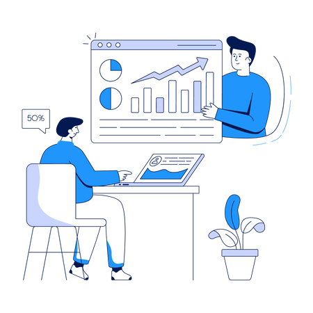 Business growth analysis  Illustration