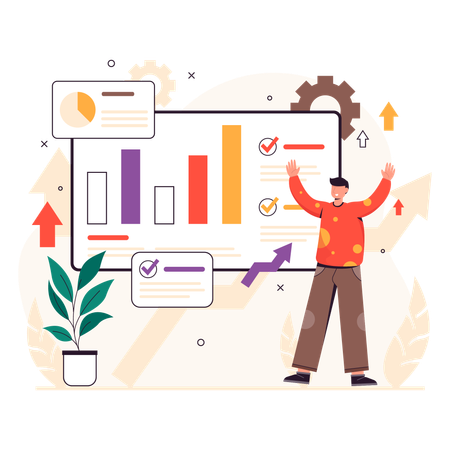 Business growth analysis  Illustration