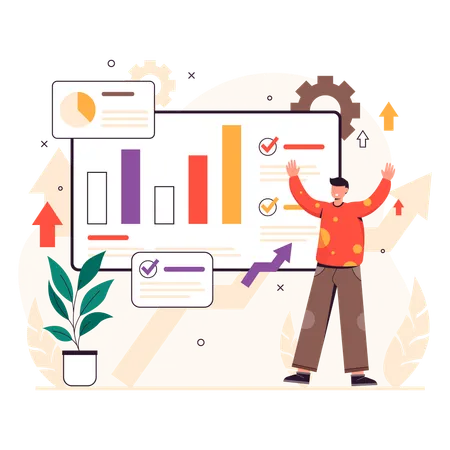 Business growth analysis  Illustration