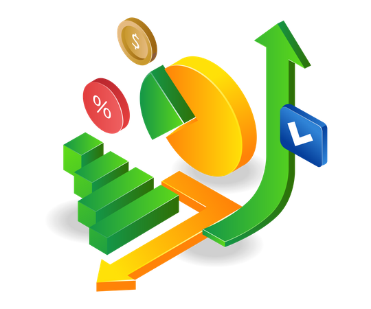 Business growth chart analysis  Illustration