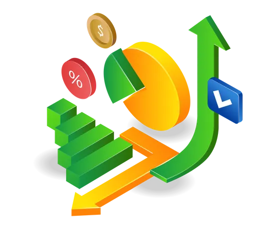 Business growth chart analysis  Illustration