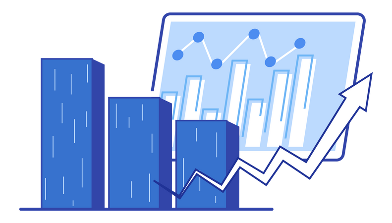 Business growth chart  Illustration