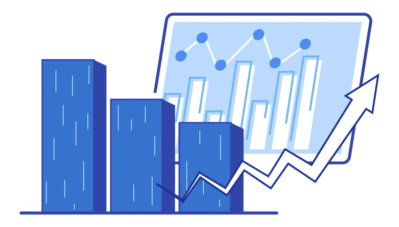 Business growth chart  Illustration