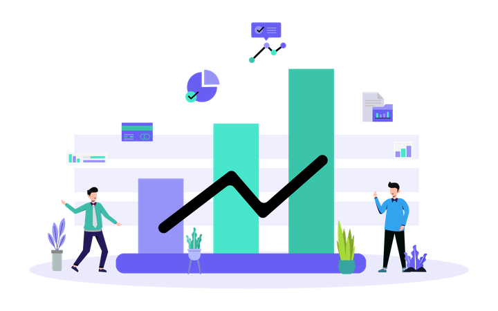 Business growth chart  Illustration