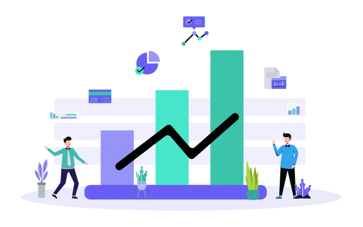 Business growth chart  Illustration