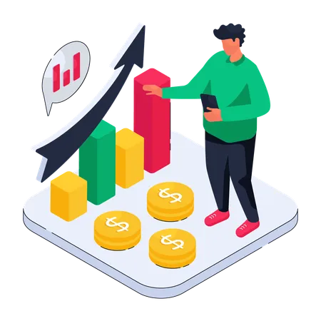 Business Growth Chart  Illustration