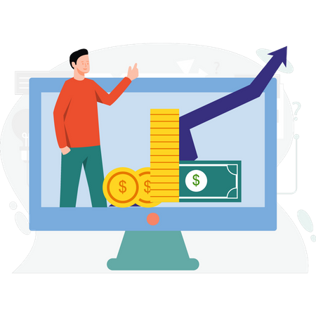 Business growth chart  Illustration