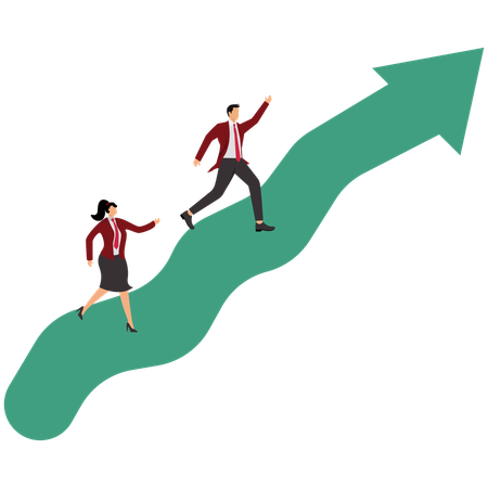 Business Growth Climbing Arrow  Illustration
