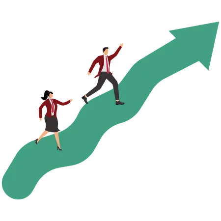 Business Growth Climbing Arrow  Illustration