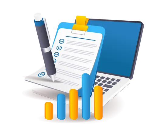 Business growth data analysis checklist  Illustration