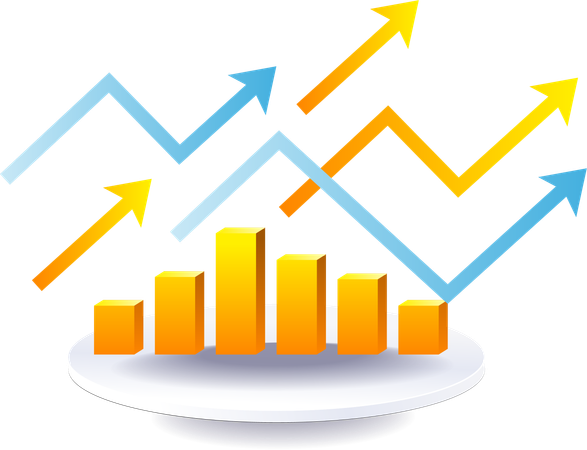 Business growth data graph  Illustration