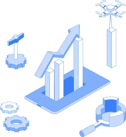 Business growth graph  Illustration