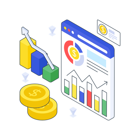 Business Growth Graph  Illustration