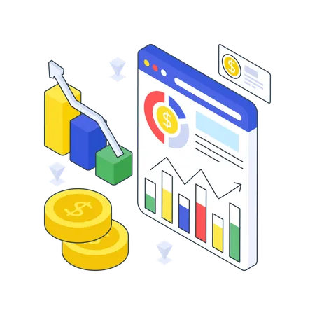 Business Growth Graph  Illustration